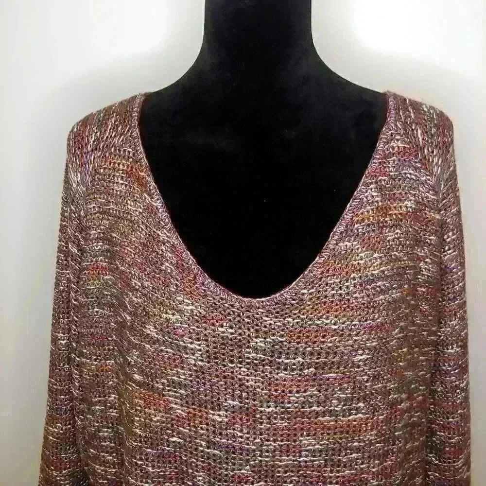 𝅺susina Marled Knit Sweater Burgundy Beet 1X - Picture 3 of 9